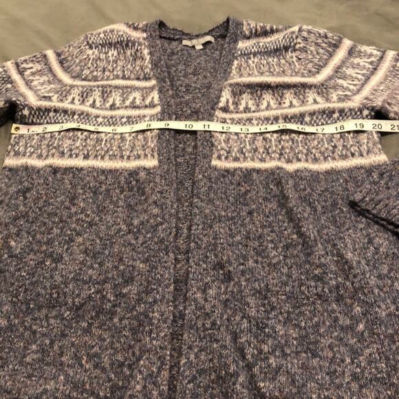 Heart N Crush Blue Marled Knit Cardigan Sweater Size Large - Picture 6 of 7
